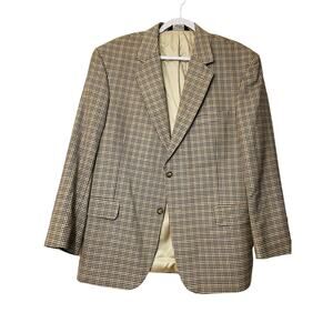Jos. A. Bank Brown Houndstooth Coat Brown Business Jacket Double Breasted Lined